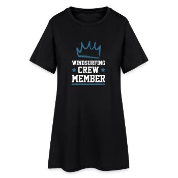 Windsurfing Crew - Frauen T-Shirt-Kleid - Schwarz - Vorne