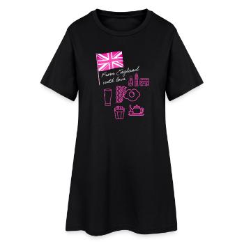 EXANGLIA (Pink + White Text) - Women’s T-Shirt Dress - black - Front