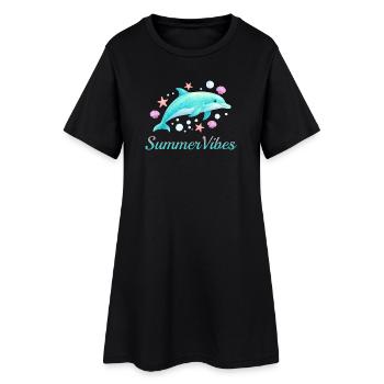 Ambiance estivale - Robe T-shirt Femme - noir - Devant