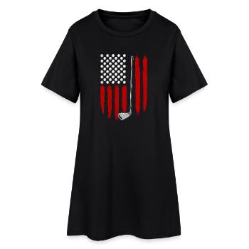 USA Flag Golf Patriotique Américain - Robe T-shirt Femme - noir - Devant