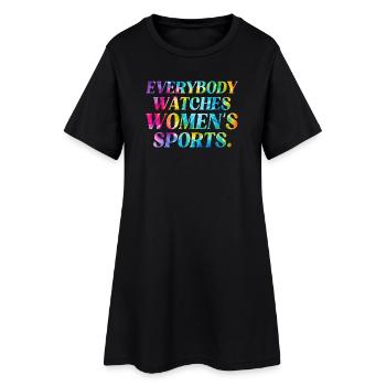 Tie-Dye Typo: Women's Sport Power - Women’s T-Shirt Dress - black - Front