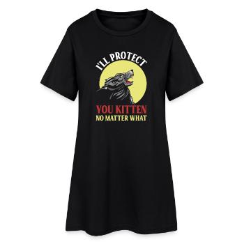 Loup protecteur pour chatons - Robe T-shirt Femme - noir - Devant