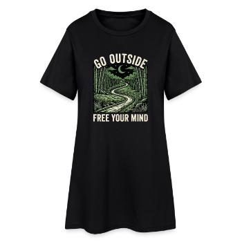 Sortir près de la nature - Robe T-shirt Femme - noir - Devant
