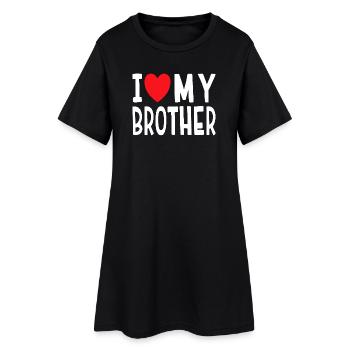 J’aime mon frère - Robe T-shirt Femme - noir - Devant