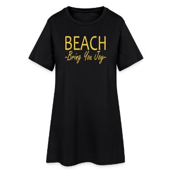 La plage t’apporte de la joie - Robe T-shirt Femme - noir - Devant