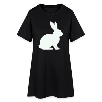 Bunny Silhouette Minimal - Robe T-shirt Femme - noir - Devant