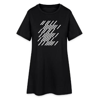 Diagonal Stripe Geom Pattern - Women’s T-Shirt Dress - black - Front