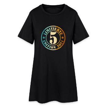 5th Birthday Young Girls - Women’s T-Shirt Dress - black - Front