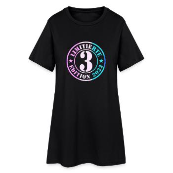 3e anniversaire, jeunes filles - Robe T-shirt Femme - noir - Devant