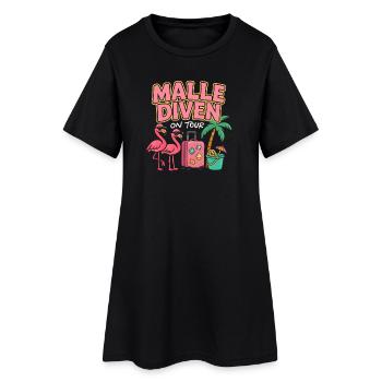 Malle Divas en tournée Fête féminine Flamingo à Majorque - Robe T-shirt Femme - noir - Devant
