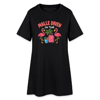 Malle Divas en tournée Fête féminine Flamingo à Majorque - Robe T-shirt Femme - noir - Devant