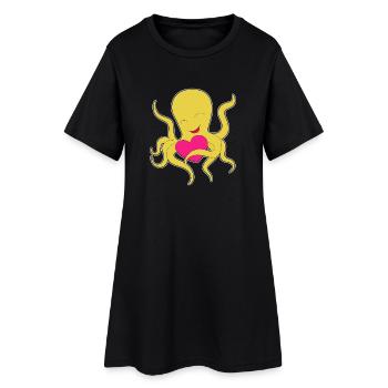 Cœur de pieuvre - Robe T-shirt Femme - noir - Devant