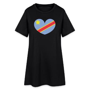Drapeau du cœur du Congo - Robe T-shirt Femme - noir - Devant