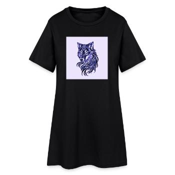 L’art au trait bleu de Wolf - Robe T-shirt Femme - noir - Devant