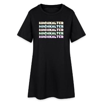 Bergsteigen Hochkalter - Frauen T-Shirt-Kleid - Schwarz - Vorne