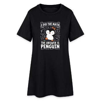 Math Penguin : La réponse est Penguin - Robe T-shirt Femme - noir - Devant