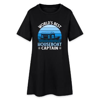 Meilleur capitaine de bateau-maison au monde - Robe T-shirt Femme - noir - Devant