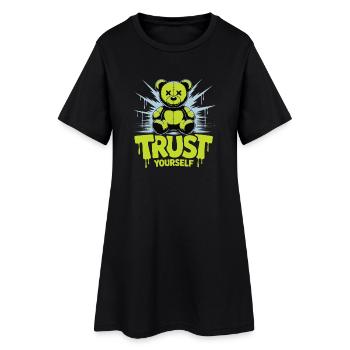 Fais-toi confiance à toi-même Bear Graffiti - Robe T-shirt Femme - noir - Devant