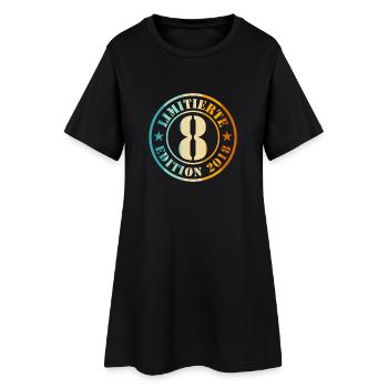 8e anniversaire, jeunes filles - Robe T-shirt Femme - noir - Devant