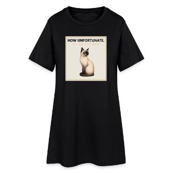 HOW UNFORTUNATE Sarcastic Cat Design - Frauen T-Shirt-Kleid - Schwarz - Vorne