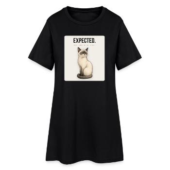 EXPECTED Sarcastic Cat Design - Frauen T-Shirt-Kleid - Schwarz - Vorne
