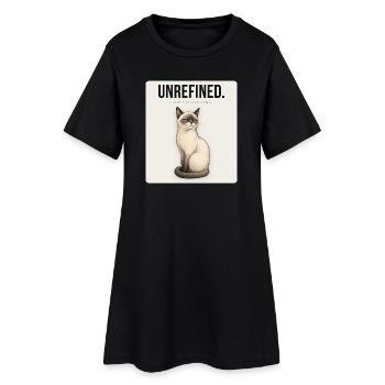 UNREFINED Sarcastic Cat Design - Frauen T-Shirt-Kleid - Schwarz - Vorne