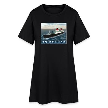 S.S. France at sea - Robe T-shirt Femme - noir - Devant