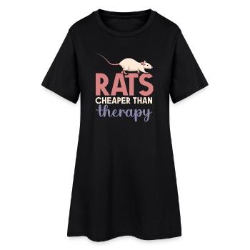 Rat, rat de maison, propriétaire de rats, amoureux des rats - Robe T-shirt Femme - noir - Devant