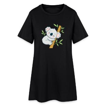 Schläferkoala auf einem Ast - Frauen T-Shirt-Kleid - Schwarz - Vorne