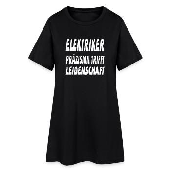 Elektriker - Frauen T-Shirt-Kleid - Schwarz - Vorne