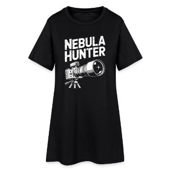 Nebula Hunter Teleskopkunst - Frauen T-Shirt-Kleid - Schwarz - Vorne