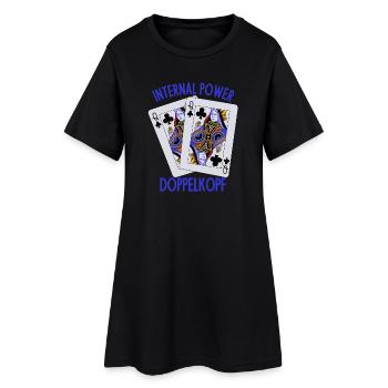 Doppelkopf: Geistige Stärke - Frauen T-Shirt-Kleid - Schwarz - Vorne