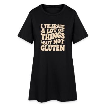 Gluten Nein, Toleranz Ja Shirt - Frauen T-Shirt-Kleid - Schwarz - Vorne