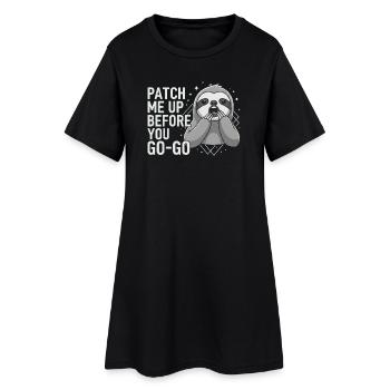 Patch Me Up Cyber Security Sloth - Women’s T-Shirt Dress - black - Front