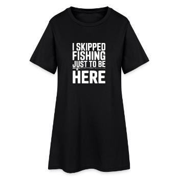 J’ai sauté la pêche juste pour être là - Robe T-shirt Femme - noir - Devant