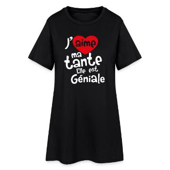 J’aime ma tante Elle est Géniale - Robe T-shirt Femme - noir - Devant