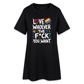 Mois de la Fierté LGBT - Aimez qui vous voulez, de personne - Robe T-shirt Femme - noir - Devant