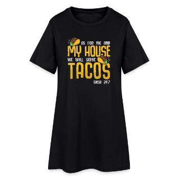 Quant à moi et ma maison, nous servirons des tacos à la salsa - Robe T-shirt Femme - noir - Devant