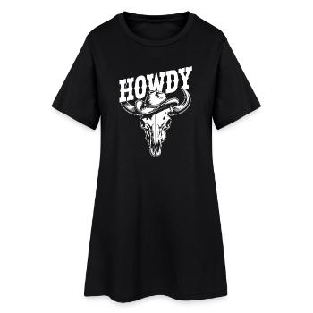 Howdy Western - Frauen T-Shirt-Kleid - Schwarz - Vorne