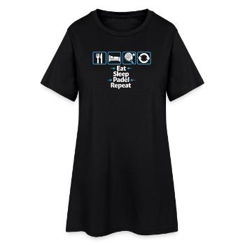 Mange, Dors, Padel Répétition – Mode de vie Padel - Robe T-shirt Femme - noir - Devant