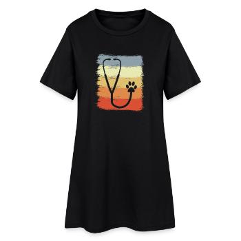 Stethoscope Drawing - Women’s T-Shirt Dress - black - Front