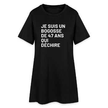 bogosse de 47 ans / cadeau homme de 47 ans  - Robe T-shirt Femme - noir - Devant