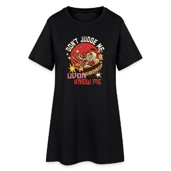 Udon, ne me jugez pas - Robe T-shirt Femme - noir - Devant