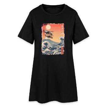 Kawaii Anti Krieg - Frauen T-Shirt-Kleid - Schwarz - Vorne