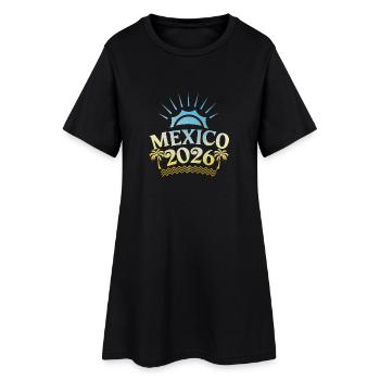 Mexiko 2026 Bunt - Frauen T-Shirt-Kleid - Schwarz - Vorne