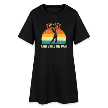 Fif Tee toujours en Par 50e anniversaire de golf - Robe T-shirt Femme - noir - Devant