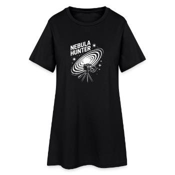 Nebula Hunter Kosmisches Teleskop - Frauen T-Shirt-Kleid - Schwarz - Vorne