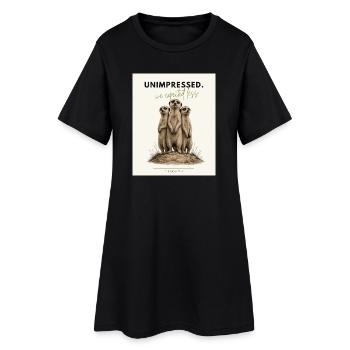 Unimpressed Funny Meerkat - Frauen T-Shirt-Kleid - Schwarz - Vorne