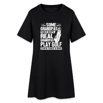 Grandpa Golf Nap Tee - Frauen T-Shirt-Kleid - Schwarz - Vorne