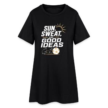 Sun, sweat and good ideas - Women’s T-Shirt Dress - black - Front